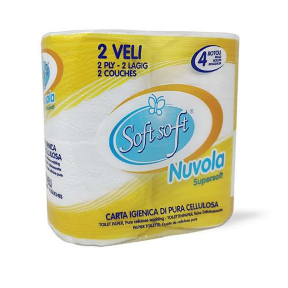 Carta Igienica 2 veli SOFT SOFT nuvola 4 rotoli, 380 gr.