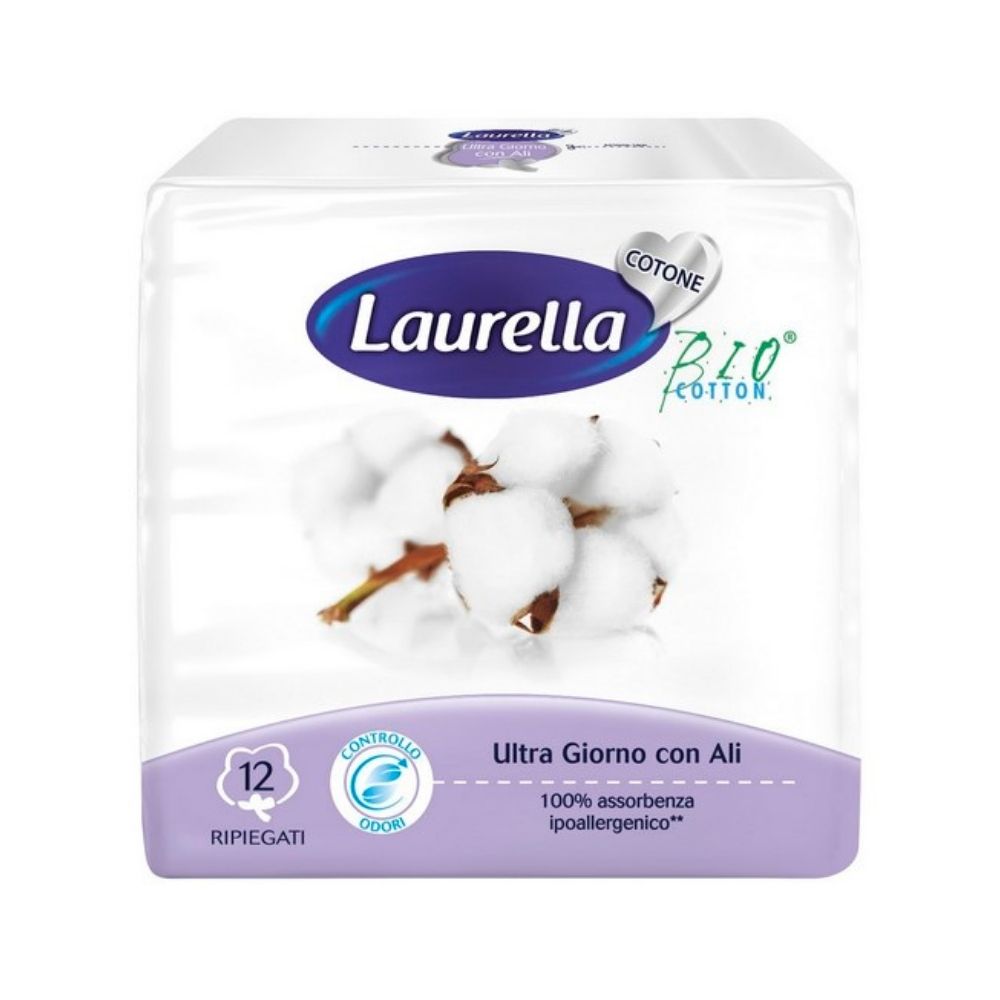 Assorbenti cotone ultra giorno con ali LAURELLA 12 pz