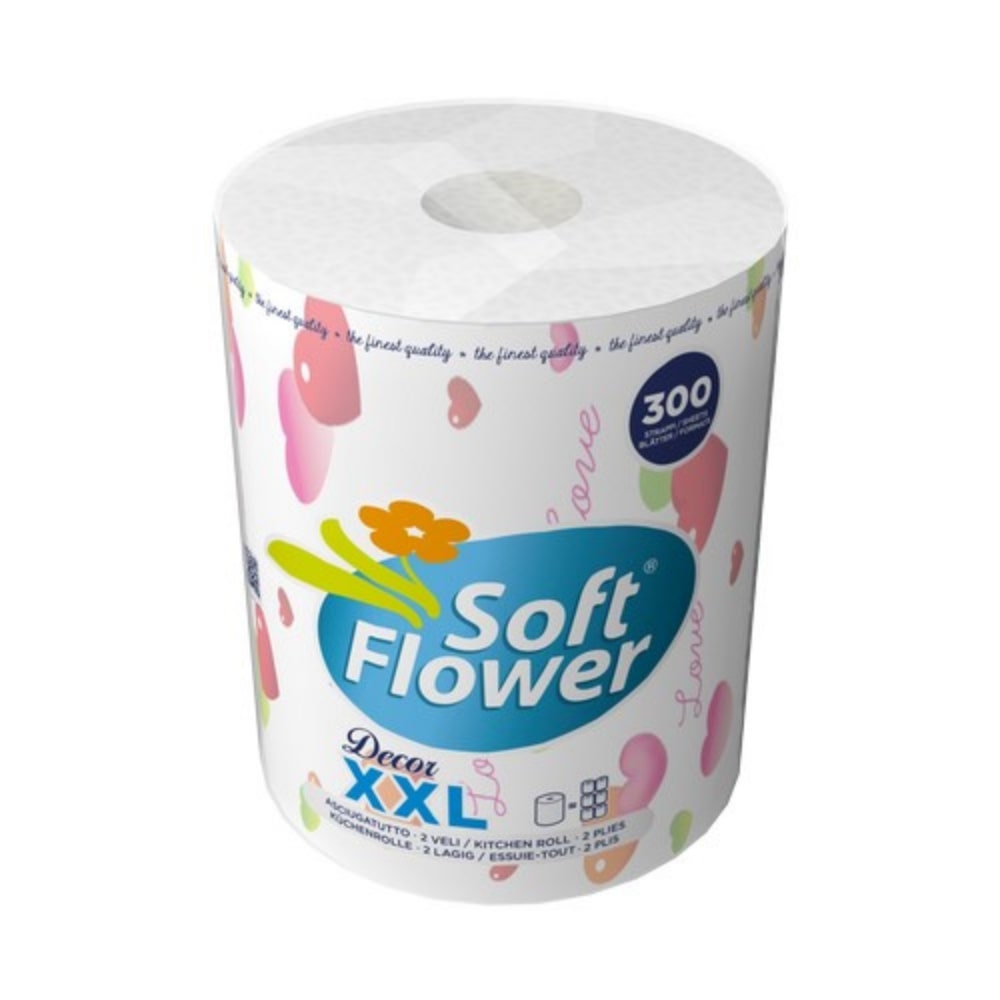 Asciugatutto 2 veli XXL SOFT FLOWER