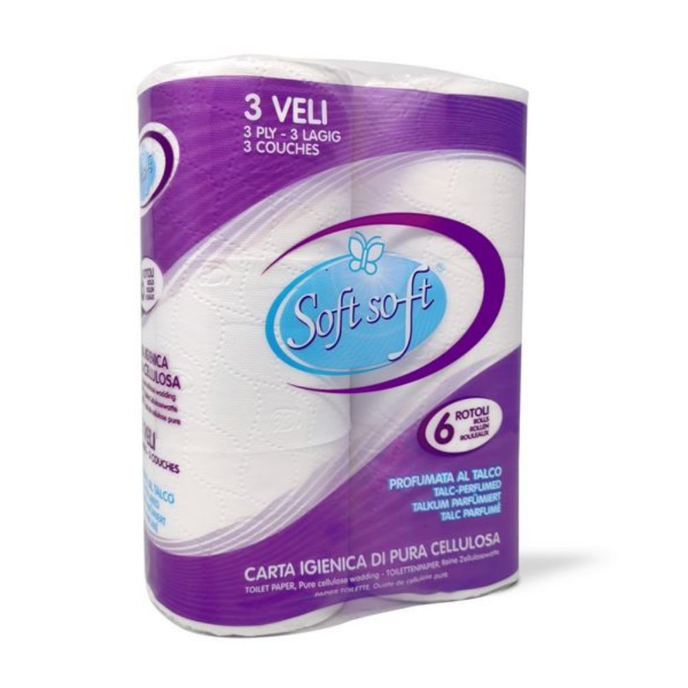 Carta Igienica 3 veli SOFT SOFT viola 6 rotoli, 700 gr.