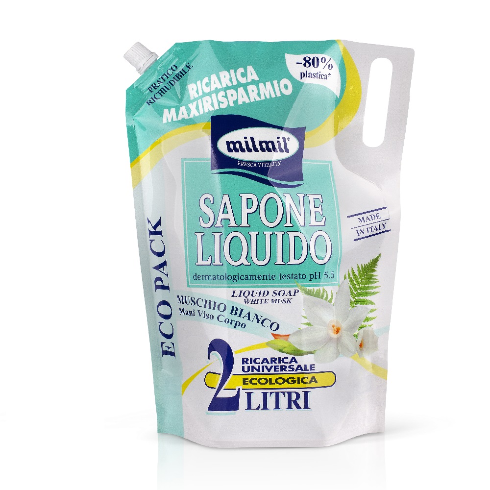 Sapone liquido in ecoricarica MIL MIL muschio bianco 2000 ml