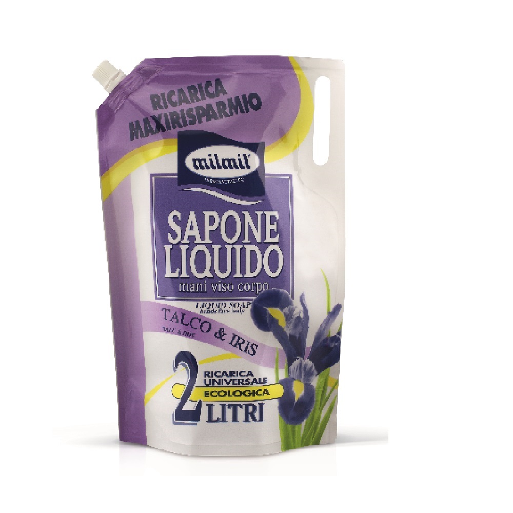 Sapone liquido in ecoricarica MIL MIL talco e iris 2000 ml