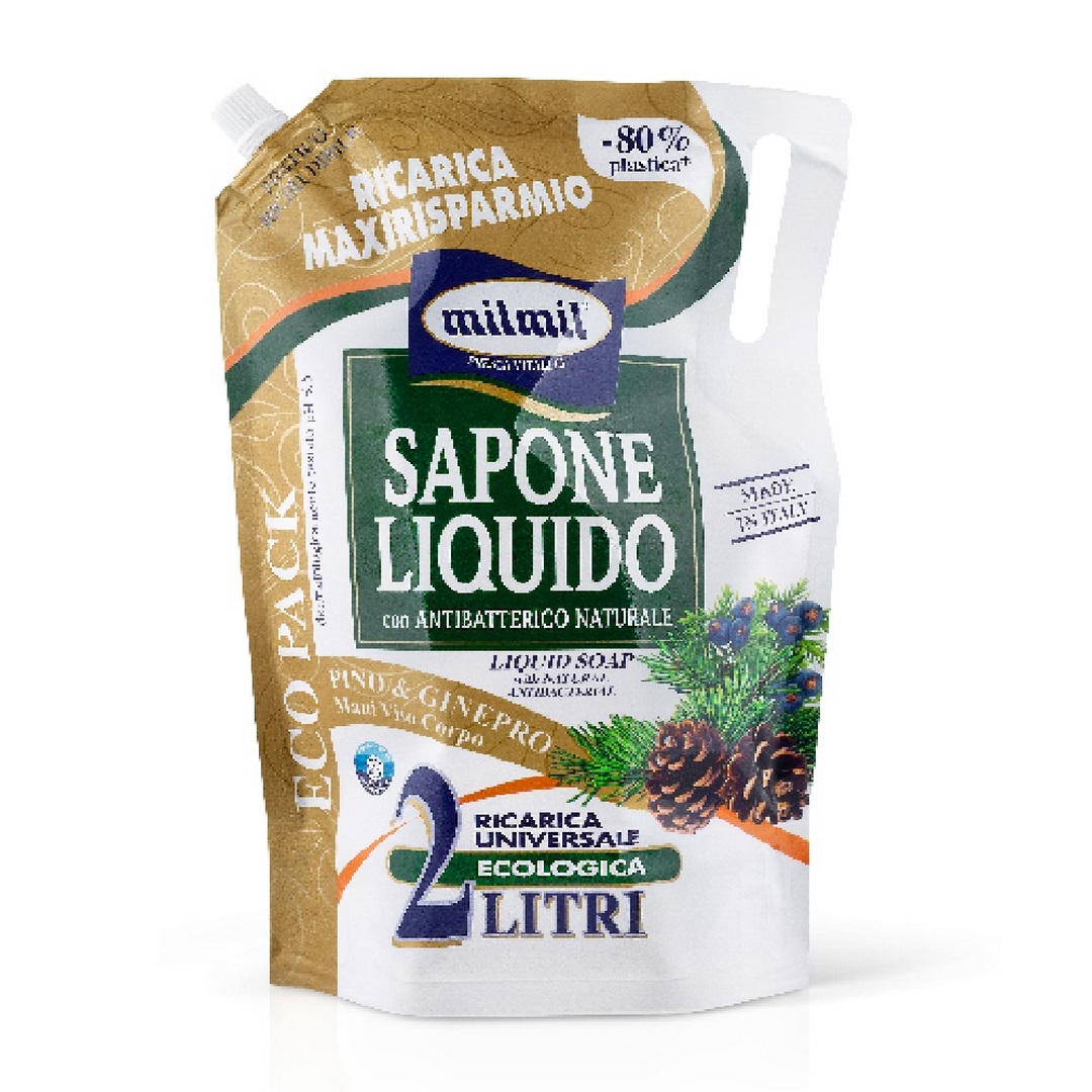 Sapone liquido in ecoricarica MIL MIL pino e ginepro 2000 ml