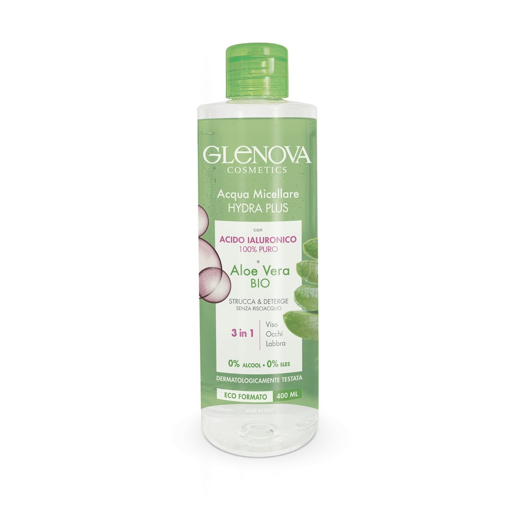 Acqua micellare acido ialuronico e Aloe GLENOVA 400 ml