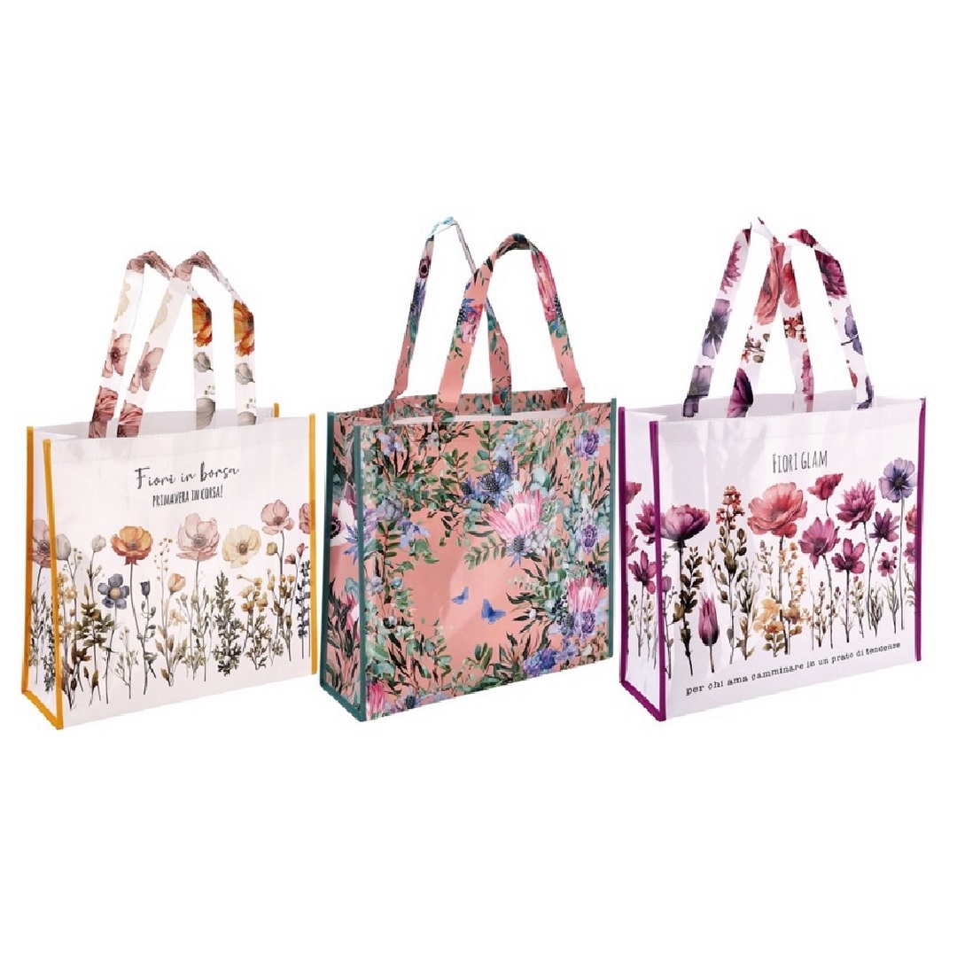 Borse shopper AD TREND con immagine fiori 1 pz