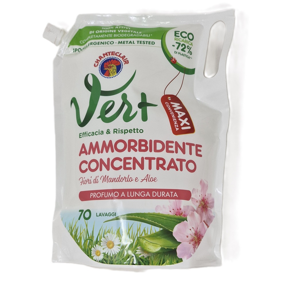 Ammorbidente CHANTECLAIR Vert ecoricarica fiori di mandorlo e aloe 70 lavaggi 1400 ml