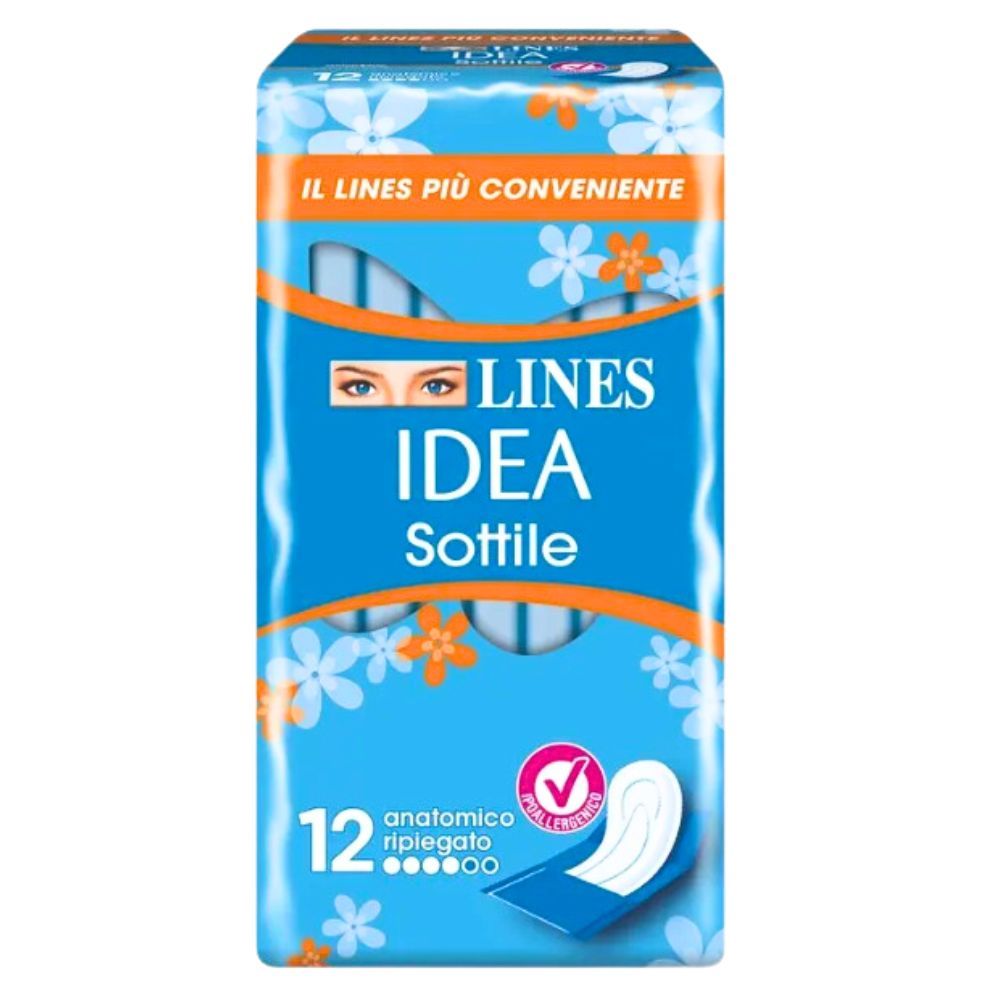 Assorbenti sottili ripiegati LINES IDEA 12 pz