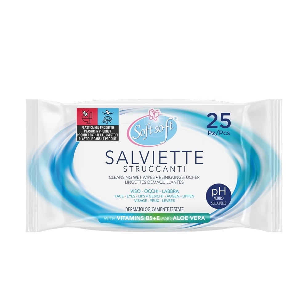 Salviettine struccanti SOFT SOFT, 25 pz