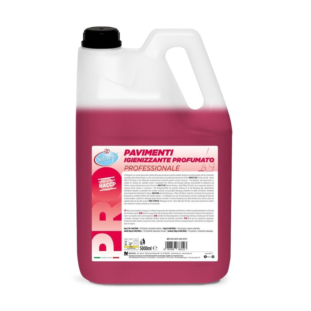 Detersivo professionale igienizzante pavimenti in tanica SOFT SOFT 5000 ml