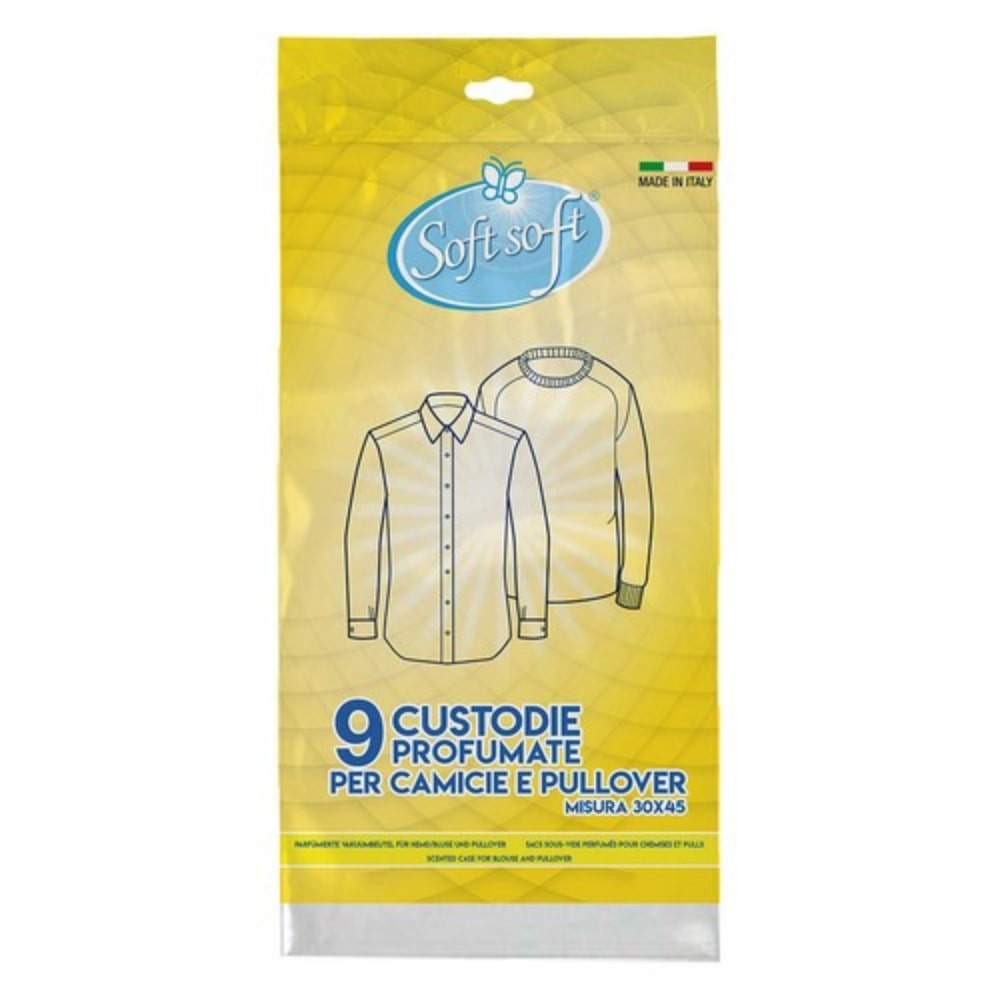 Custodie profumate SOFT SOFT per camicie e pullover  30x45 cm, 9 pz