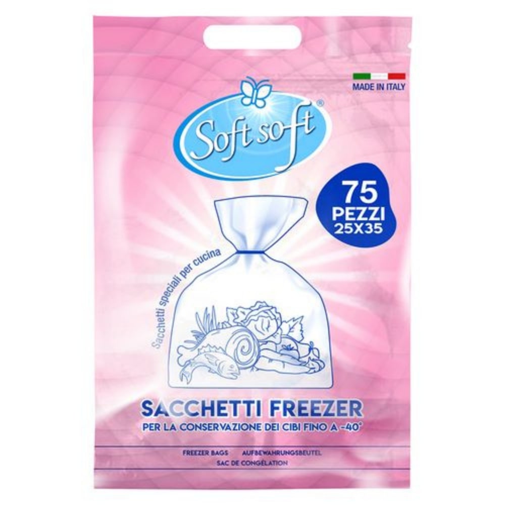 Sacchetti freezer a strappo medi 25x35 SOFT SOFT  75 pz