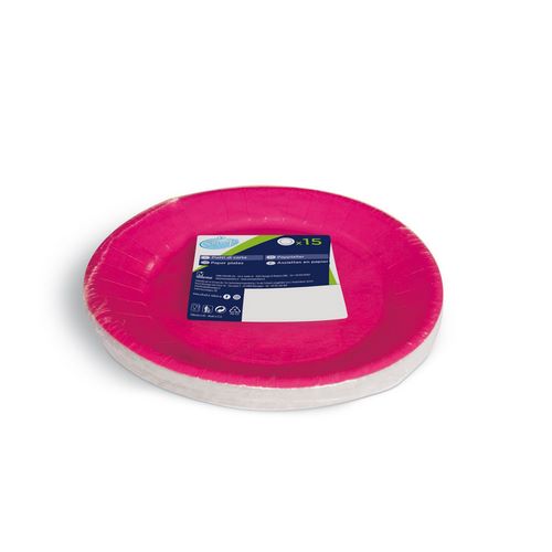 Piatti per dessert in carta SOFT SOFT 18 cm fucsia 15 pz