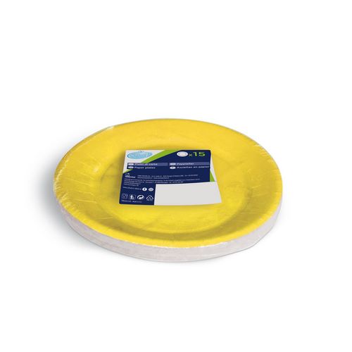 Piatti per dessert in carta SOFT SOFT 18 cm giallo 15 pz