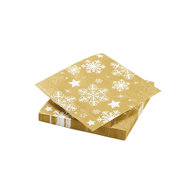 Tovaglioli natale  40x40 SOFT SOFT oro decorati 30 pz