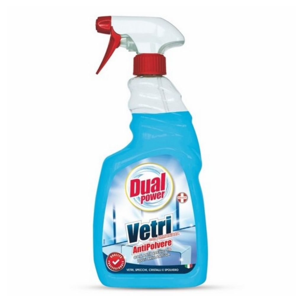 Detergente Vetri Antipolvere con ammoniaca DUAL POWER 750 ml