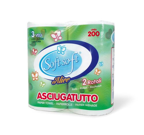 Carta asciugatutto 3 veli SOFT SOFT Alice bianca 2 rotoli