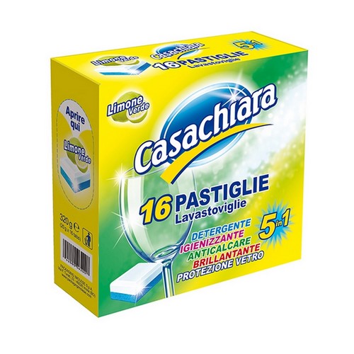 Pastiglie per lavastoviglie CASACHIARA limone verde 16 pz