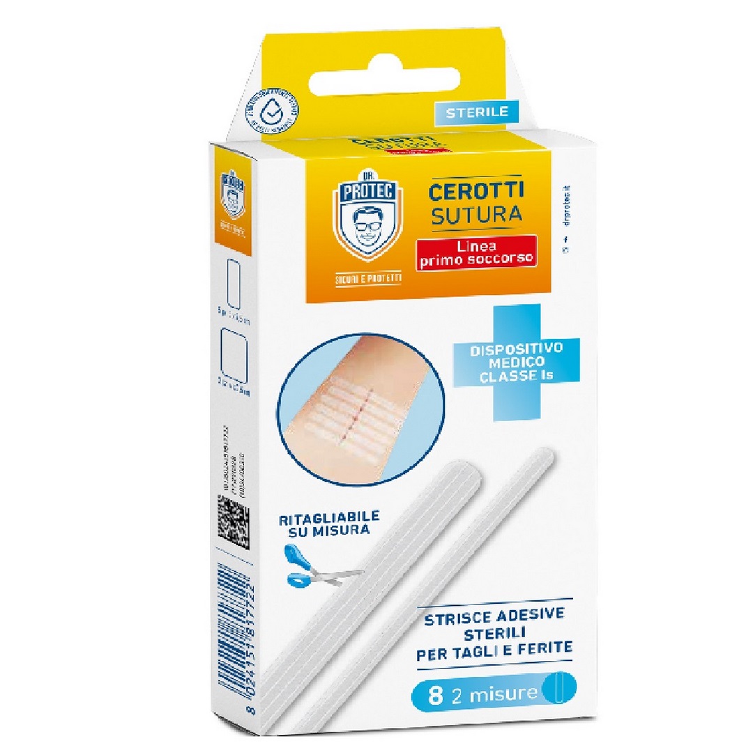 Cerotti per suture DR. PROTEC strisce adesive 8 pz