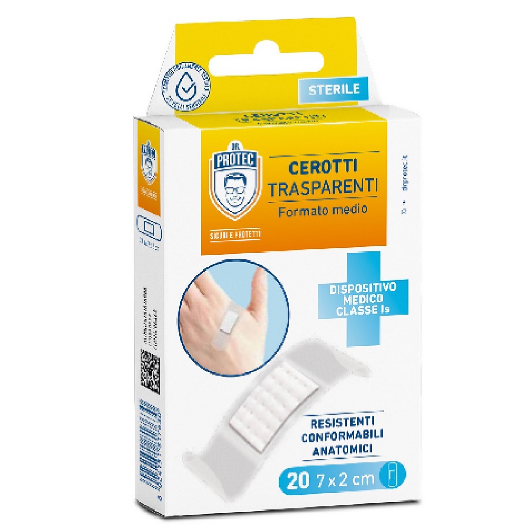 Cerotti trasparenti DR. PROTEC medi 20 pz