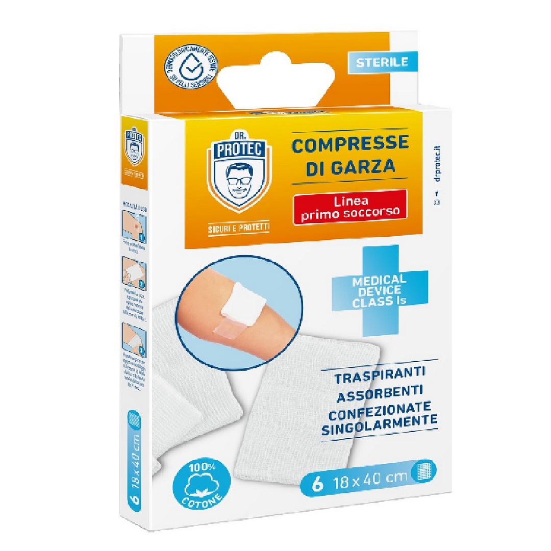 Compresse di garza DR. PROTEC 6 pz