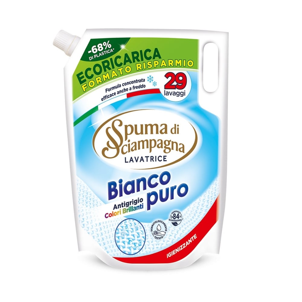 Ammorbidente concentrato Bianco Puro in Ecoricarica SPUMA DI SCIAMPAGNA 1305 ml