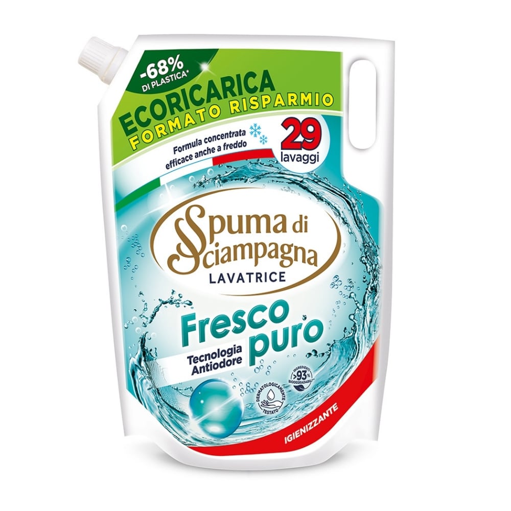 Ammorbidente concentrato Fresco Puro in Ecoricarica SPUMA DI SCIAMPAGNA 1305 ml