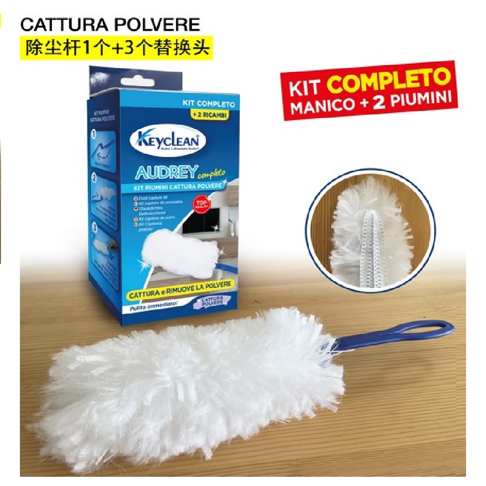 Kit cattuapolvere: 3 pz ricambio + manico