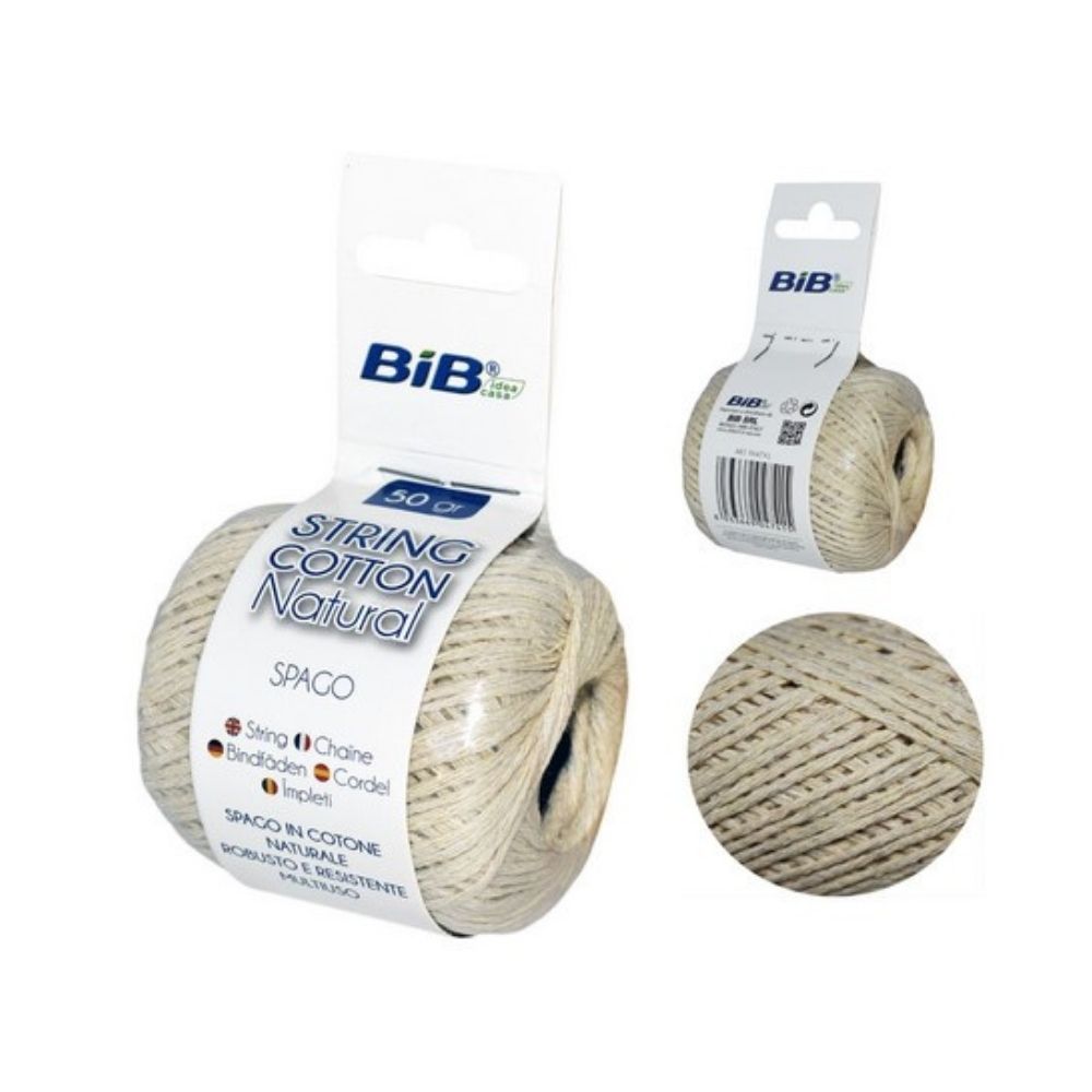 Spago bianco in cotone naturale, 50 gr