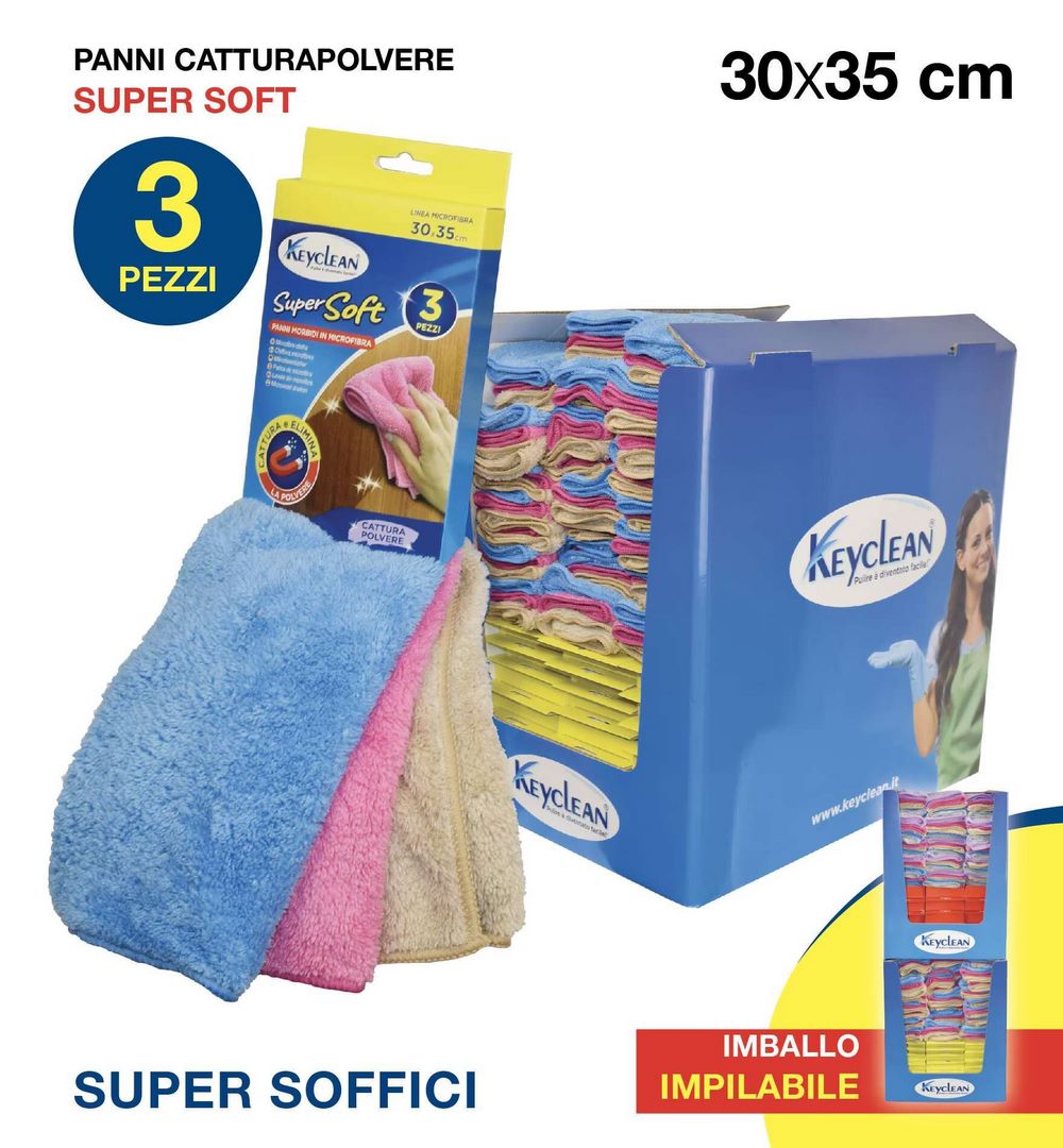 Panni catturapolvere super soffici, 3 pz