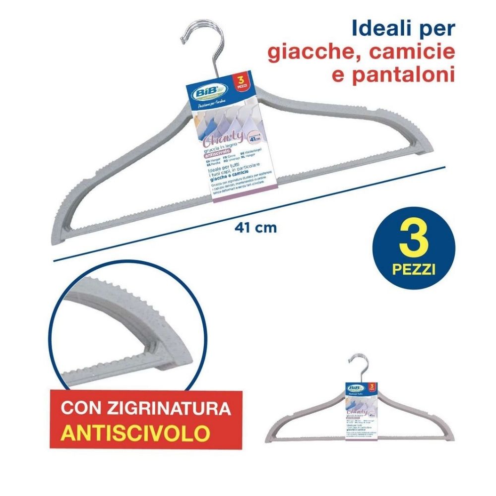 Grucce zigrinate in plastica, 3 pz