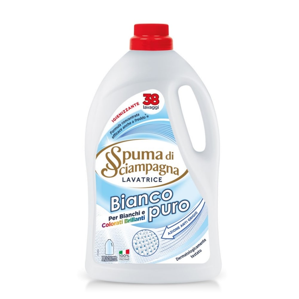 Detersivo per lavatrice liquido Bianco Puro SPUMA DI SCIAMPAGNA 1710 ml 38 lav.