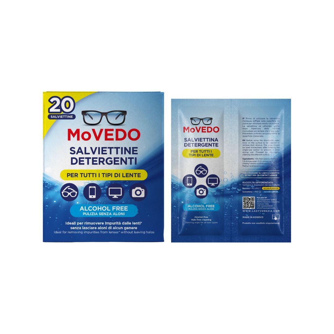 Salviettine detergenti per lenti MOVEDO 20 pz