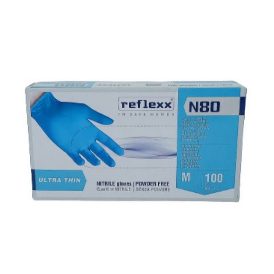 Guanti in nitrile senza polvere blu FEATHER LATEXX, taglia M, 100 pz