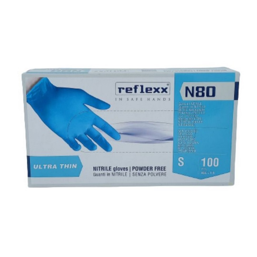 Guanti in nitrile senza polvere blu FEATHER LATEXX, taglia S, 100 pz