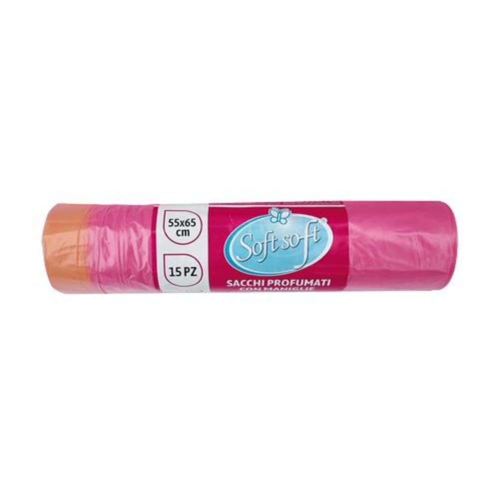 Sacchi pattumiera profumati e con manici SOFT SOFT 55x65 rosa