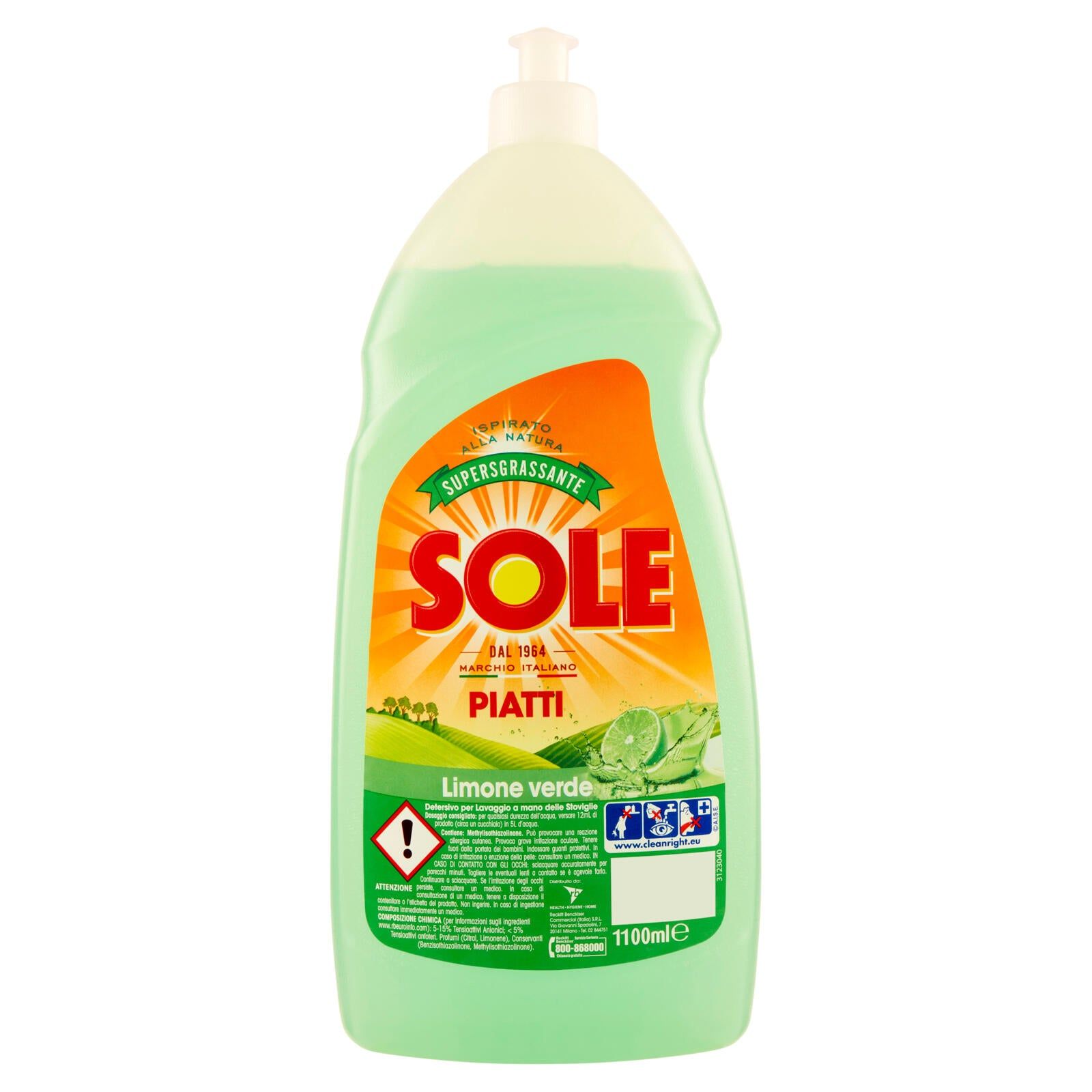 Detersivo per piatti SOLE limone verde 1100 ml